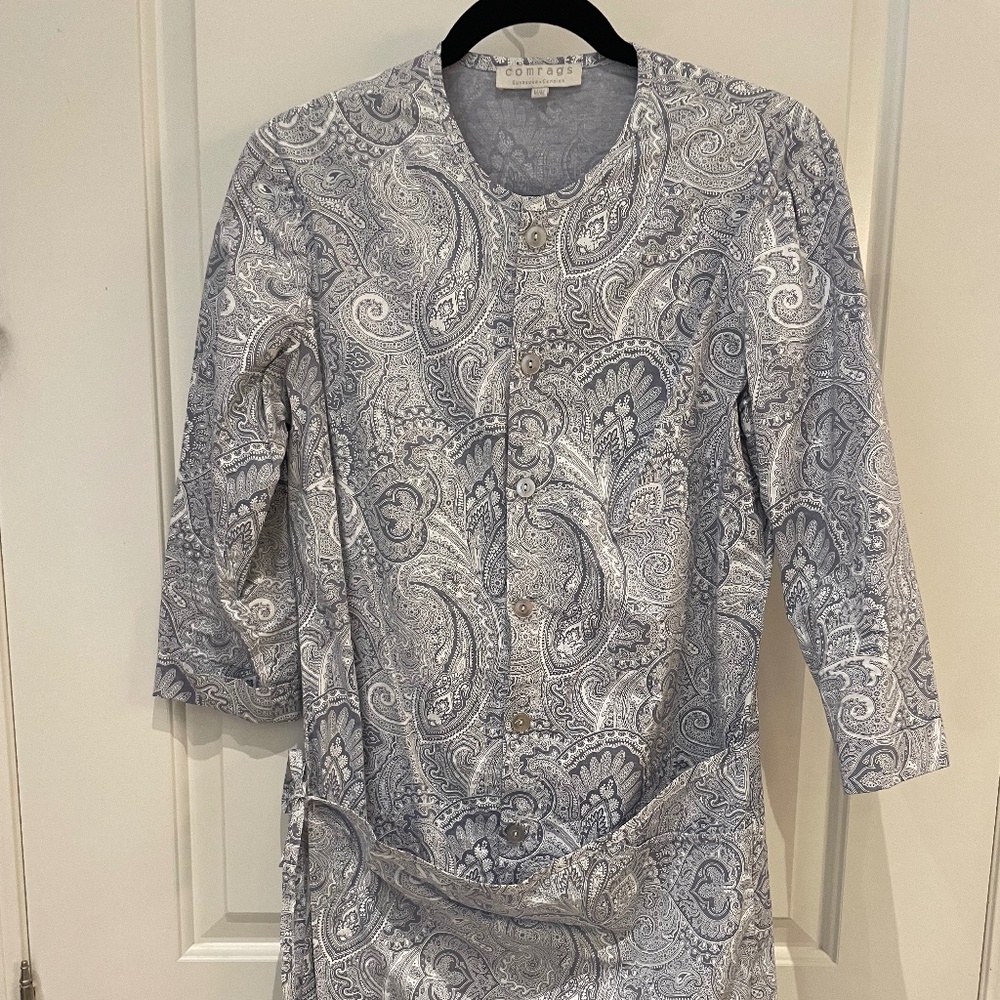 Comrags cotton paisley dress, wrap skirt style, knee length